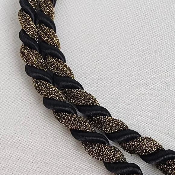 Vintage Metallic Rope Statement Necklace - Picture 4 of 6